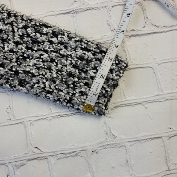 Cynthia Rowley Hooded open front Knit cardigan black white color size S - Picture 5 of 11